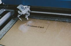 Laser engraving business card from recyc